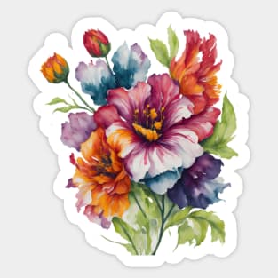 Colorful flower watercolor Sticker